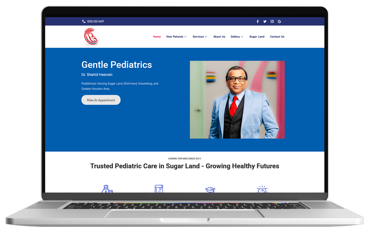 Gentle Pediatrics WordPress website design by Mostafij Emon