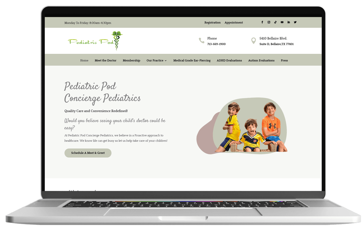 Pediatric Pod WordPress website design by Mostafij Emon